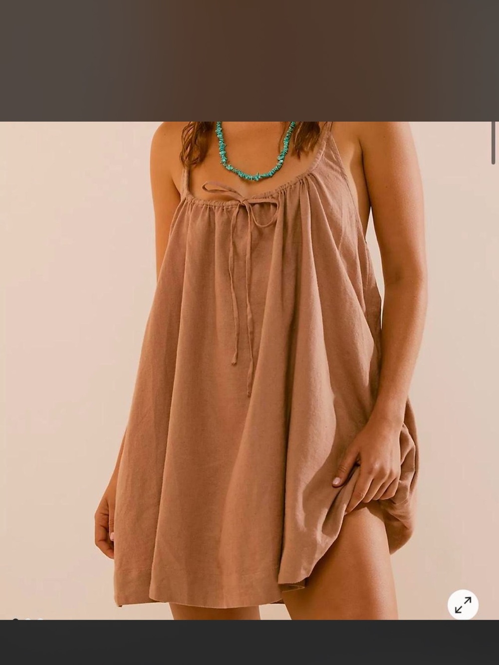 Free People Mini Dress in Tuscany Beige